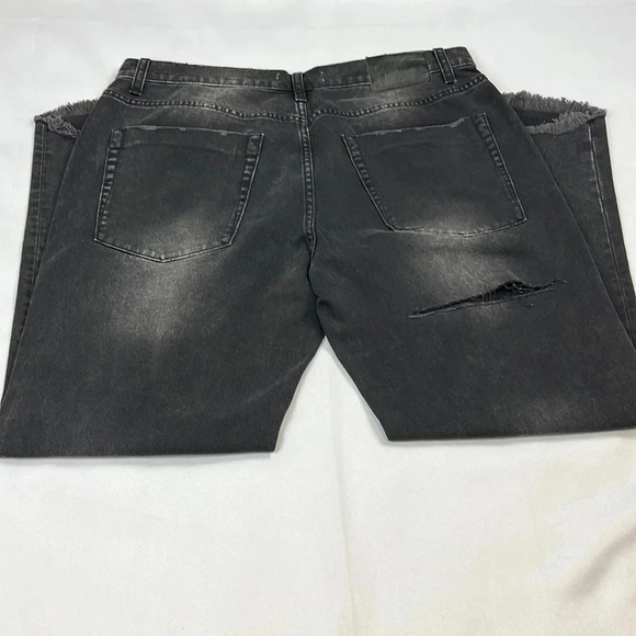 NEW ONE TEASPOON Truckers Mid Rise Straight Leg Distressed Frayed Hem Jean - Picture 3 of 12